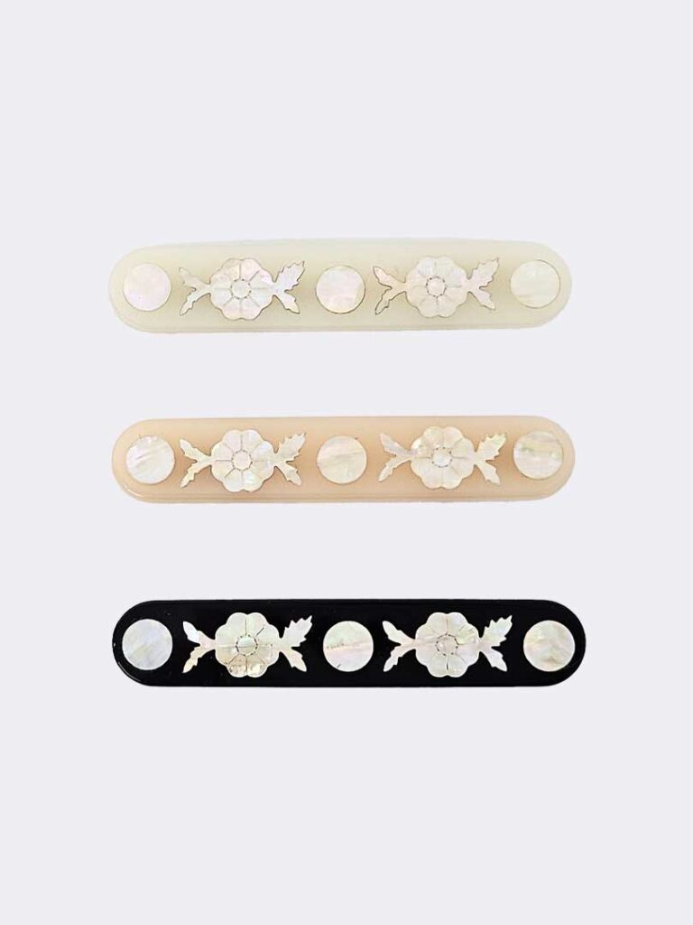 Barrette florale en nacre – Petit format