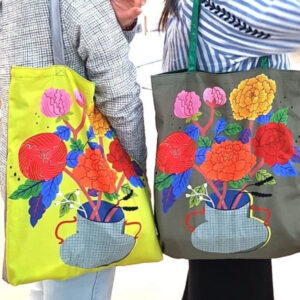 [hand+] Sac éco – Fleur MORAN coréen imprimé – Image 2