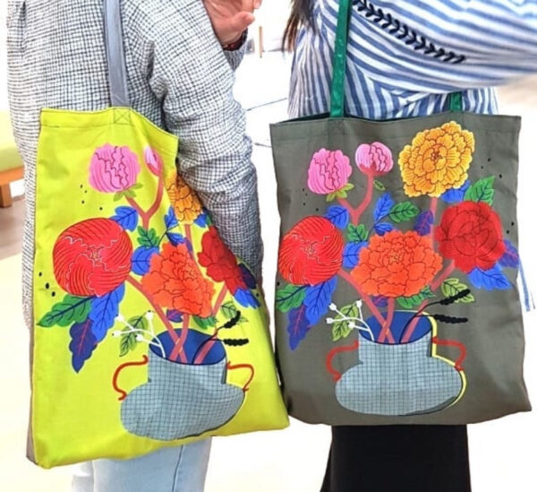 [hand+] Sac éco – Fleur MORAN coréen imprimé