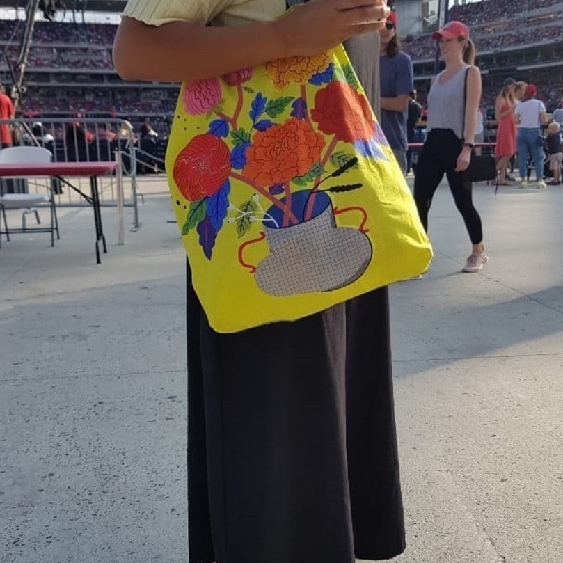 [hand+] Sac éco – Fleur MORAN coréen imprimé – Image 8