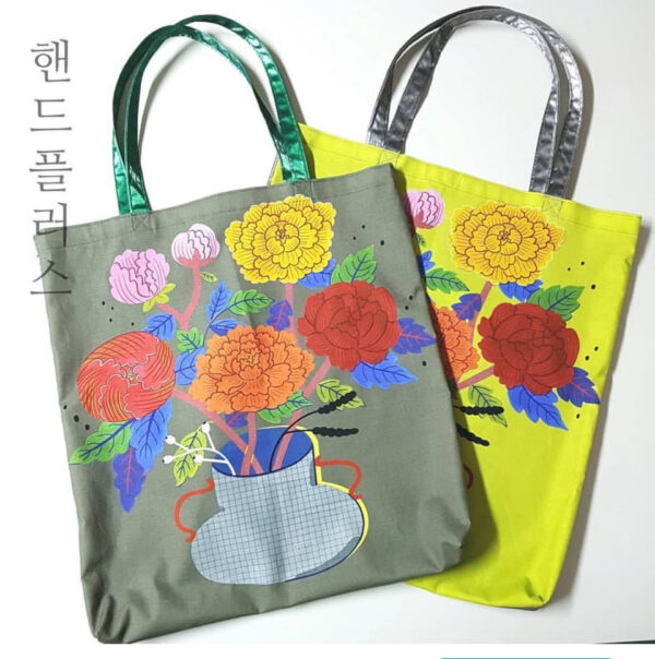 [hand+] Sac éco – Fleur MORAN coréen imprimé