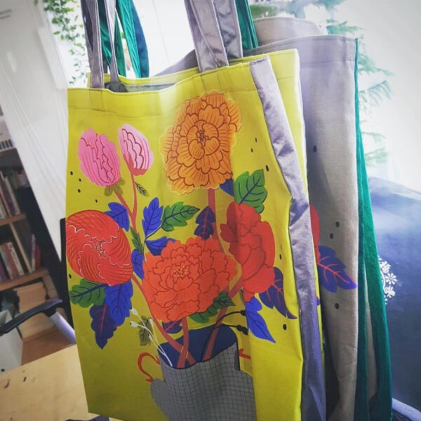 [hand+] Sac éco – Fleur MORAN coréen imprimé