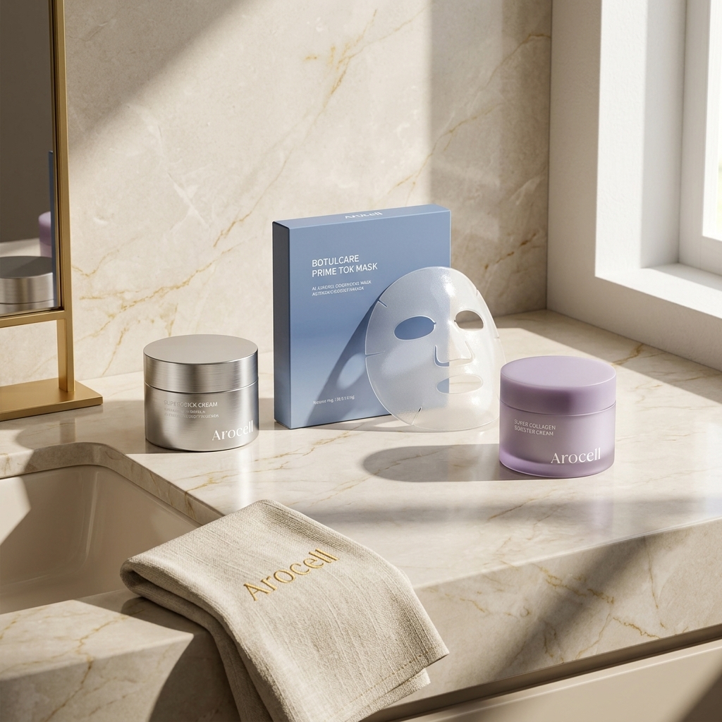 Coffret AROCELL Rituel Fermeté avec crème cou, masque tenseur et crème collagène