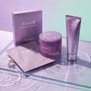 Coffret AROCELL Rituel Collagène avec masque hydrogel, crème booster et masque film