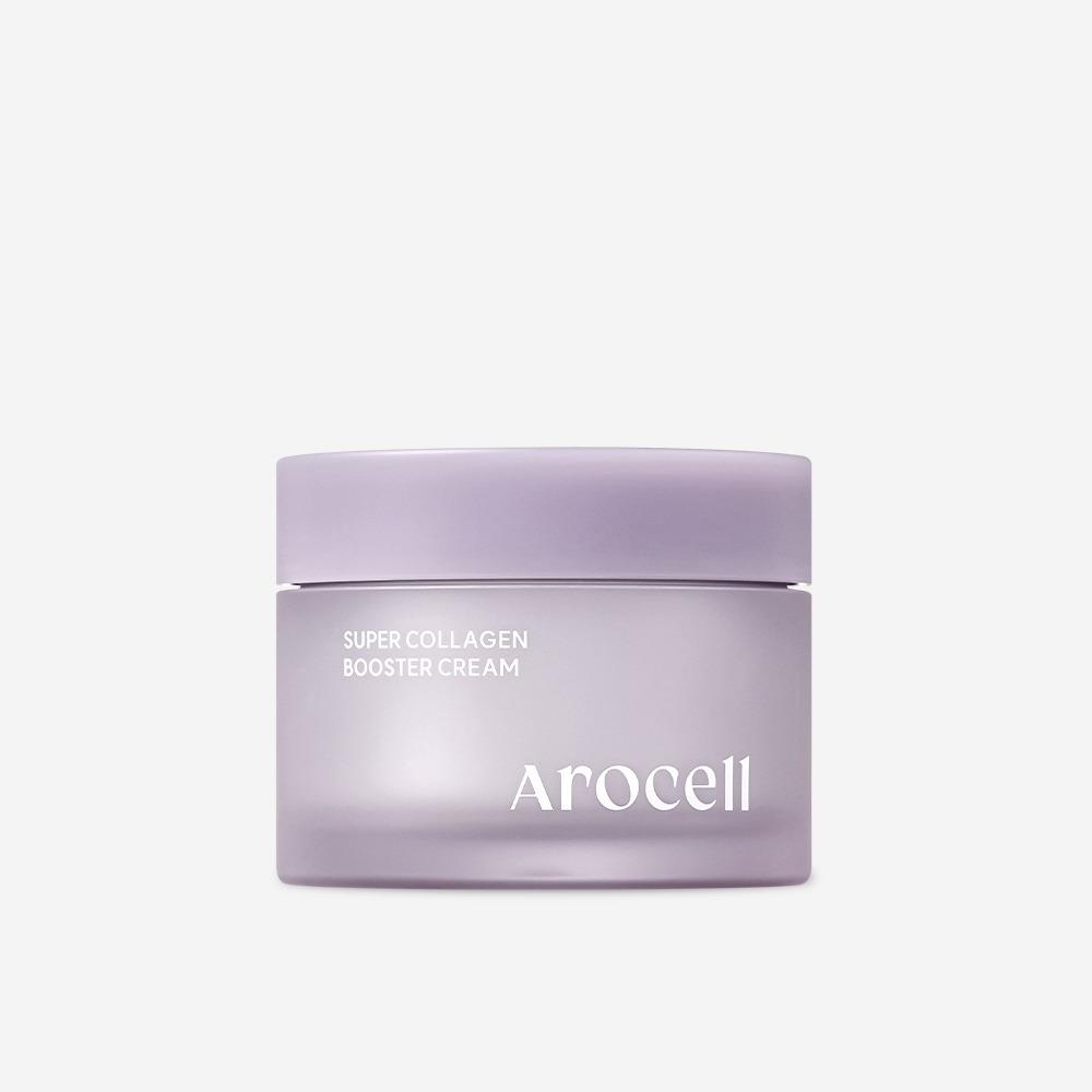 Pot violet de la crème Super Collagen Booster Cream AROCELL, vue de face
