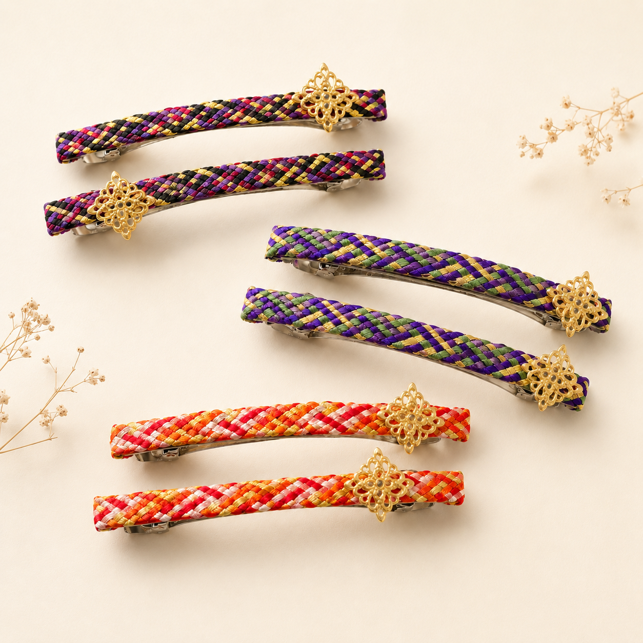 Set de 2 barrettes coréennes aux détails dorés — HUMHUM