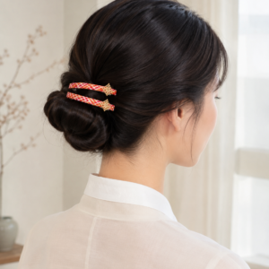 Set de 2 barrettes coréennes aux détails dorés — HUMHUM – Image 3