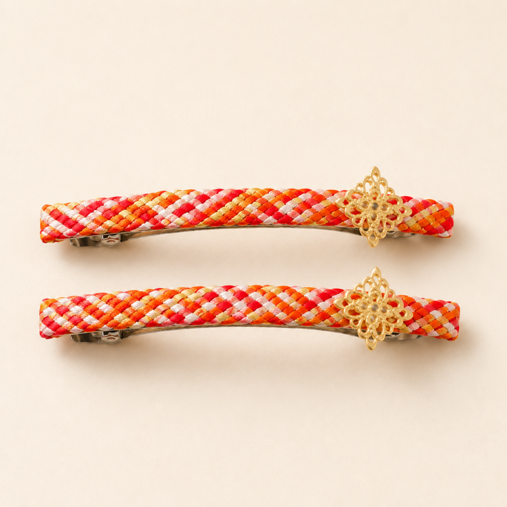 Set de 2 barrettes coréennes aux détails dorés — HUMHUM
