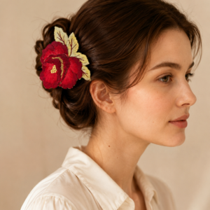 Barrette fleur brodée – Fleur ou bouquet — HUMHUM – Image 4