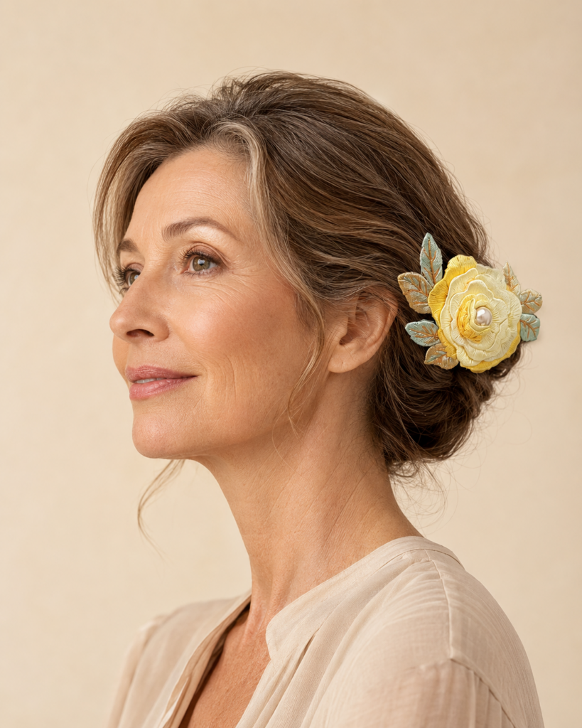 Barrette fleur brodée – Fleur ou bouquet — HUMHUM