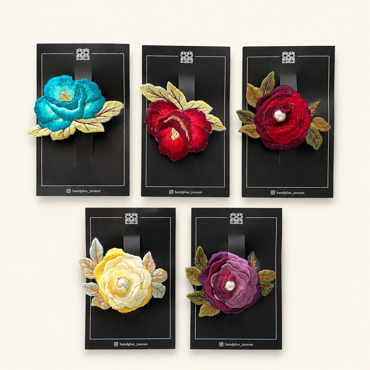Barrette fleur brodée – Fleur ou bouquet — HUMHUM – Image 3