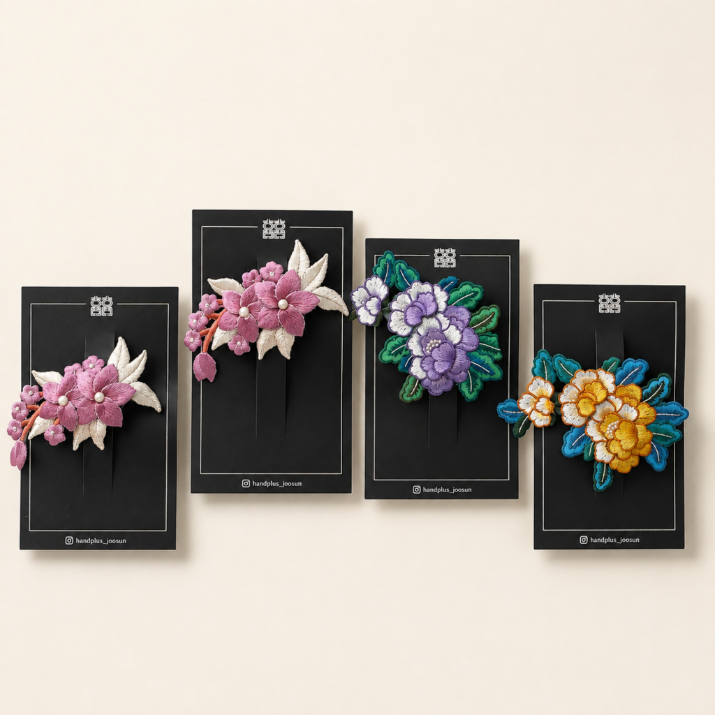 Barrette fleur brodée – Fleur ou bouquet — HUMHUM