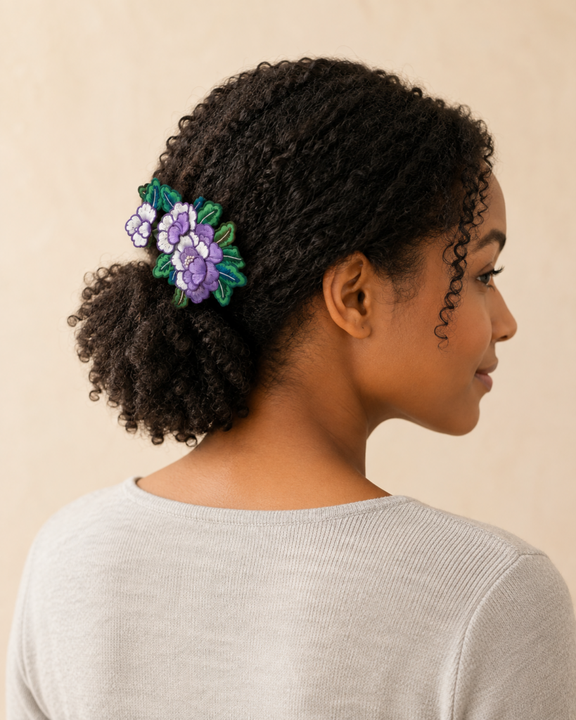 Barrette fleur brodée – Fleur ou bouquet — HUMHUM