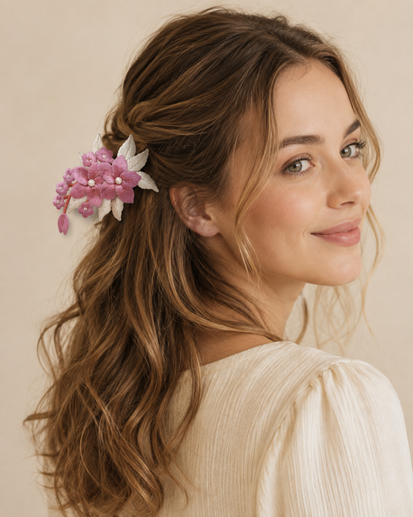 Barrette fleur brodée – Fleur ou bouquet — HUMHUM