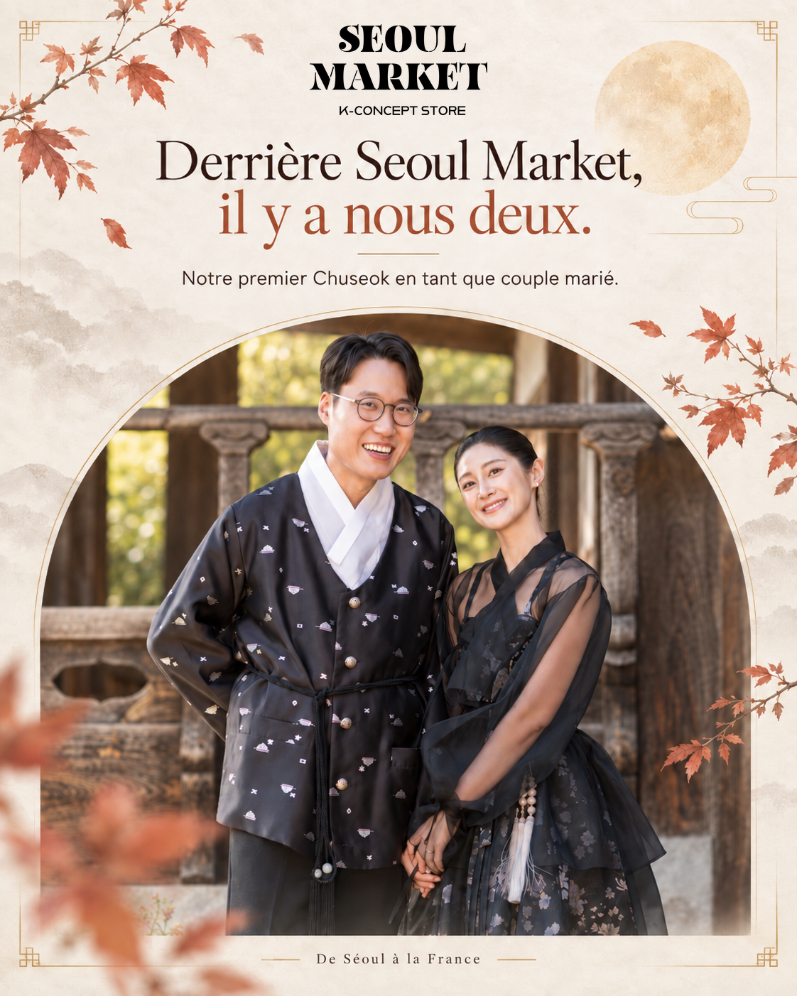 Jangmin et Yoonah en hanbok pour leur premier Chuseok en tant que couple marié